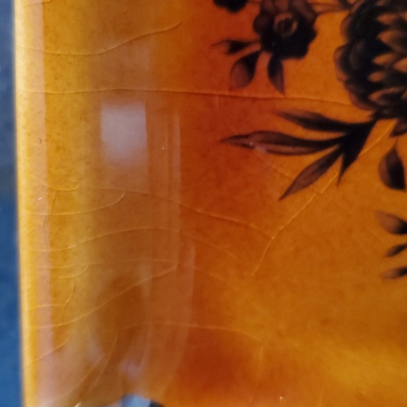 Vintage Lord Nelson Pottery Ashtray, Brown with Florals - Picture 8 of 9